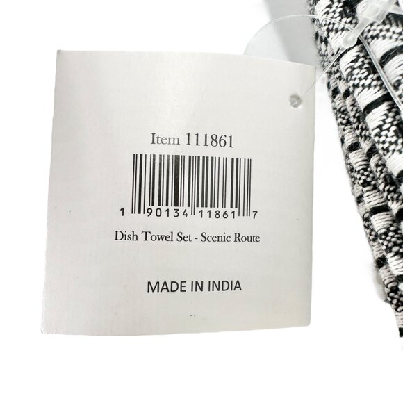 Primitives by Kathy 2 Dish Towels 20x28 Black Always Take the Scenic Route NWT - Picture 6 of 6